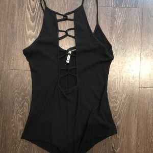 LF Black Middle Caged Bodysuit